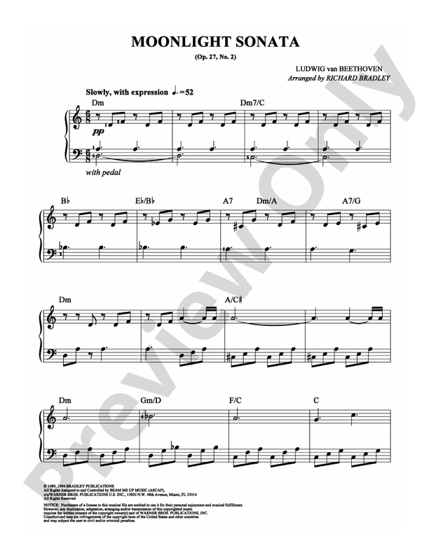 Beethoven - Moonlight Sonata - Easy Piano (Digital Download)