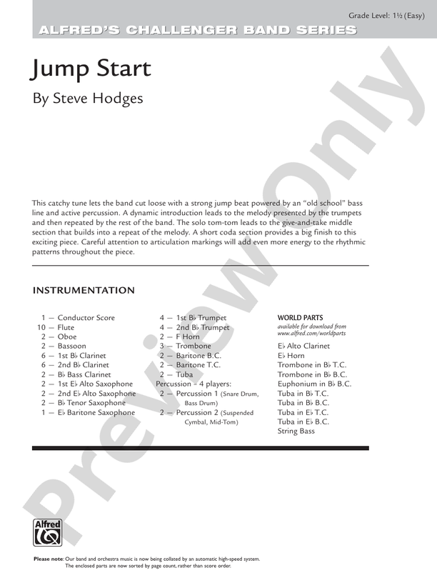 Jump Start - Concert Band Conductor Score & Parts (Digital Download)