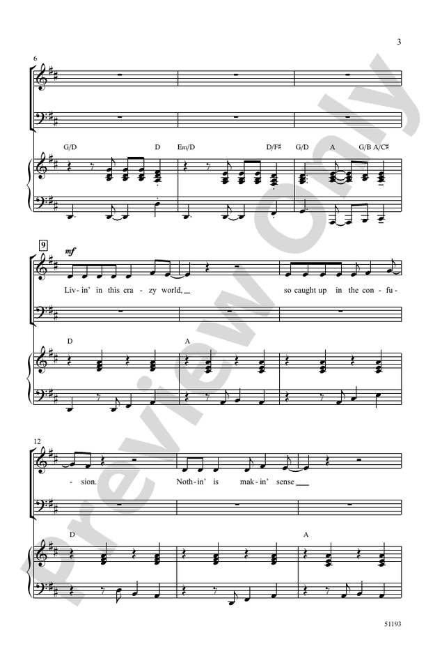 Give a Little Love - 3 Part Mixed Choral Octavo (Digital Download)