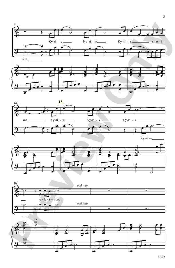 Kyrie - Arr. Jay Althouse – SAB Choral Octavo (Digital Download)