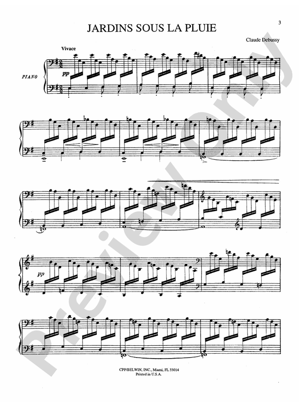 Debussy - Jardins Sous la Pluie - Piano Solo (Digital Download)