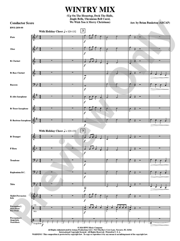 Wintry Mix - Concert Band Conductor Score & Parts (Digital Download)
