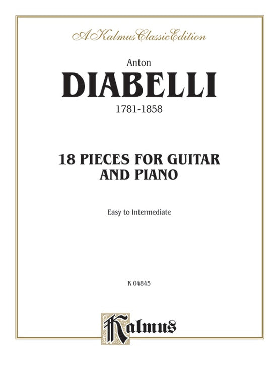 Diabelli: 18 Pieces for Guitar and Piano - Guitar (Digital Download)