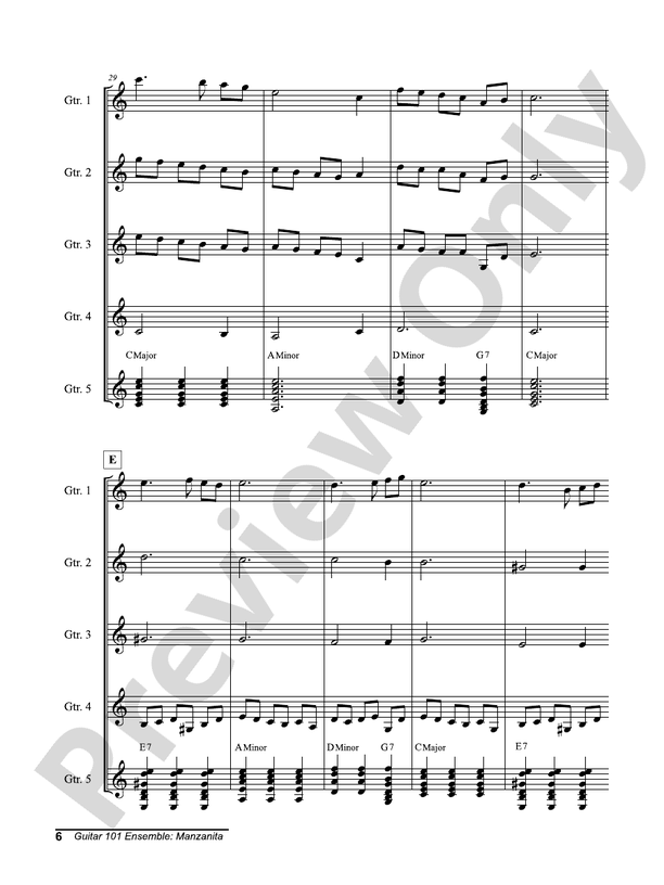 Alfred's Guitar 101, Ensemble: Manzanita - Guitar Ensemble (Digital Download)
