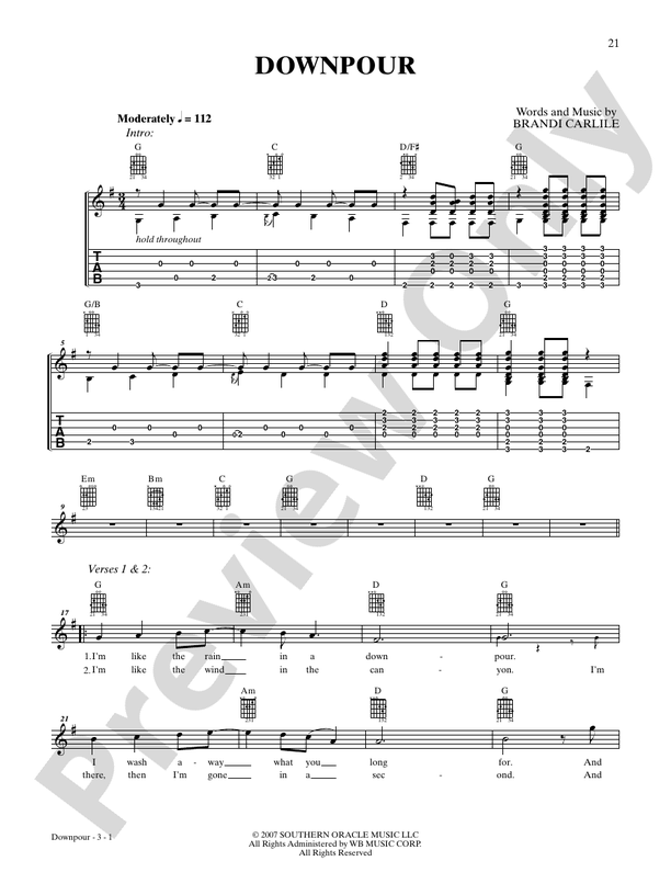 Downpour - Guitar TAB (Digital Download)