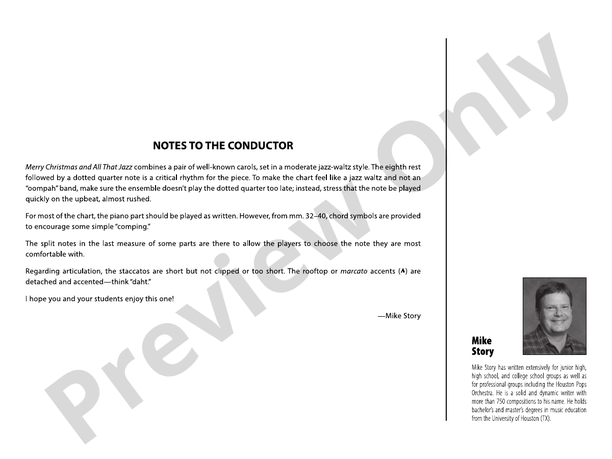 Merry Christmas and All That Jazz – Jazz Ensemble Conductor Score & Parts (Digital Download)