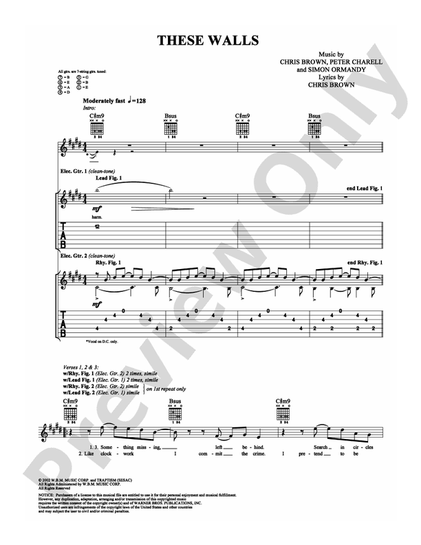 These Walls - Trapt - Guitar TAB (Digital Download)