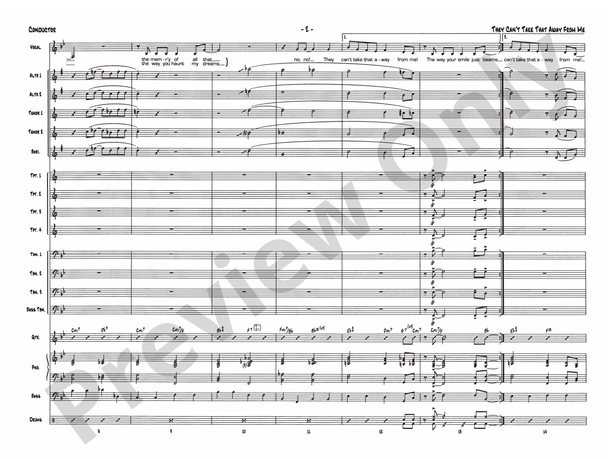 They Can't Take That Away from Me – Jazz Ensemble Conductor Score & Parts (Digital Download)