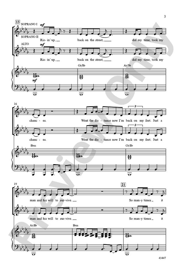 Eye of the Tiger – SSA Choral Octavo (Digital Download)