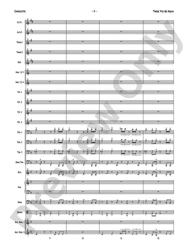 There You Go Again - Jazz Ensemble Conductor Score & Parts(Digital Download)