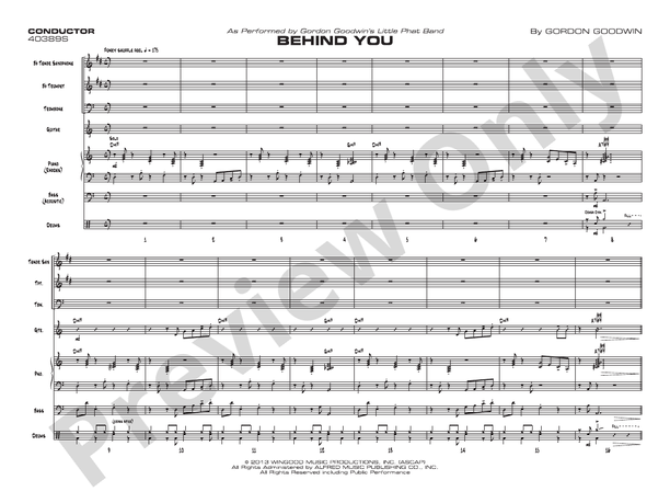 Behind You – Jazz Ensemble Conductor Score & Parts (Digital Download)