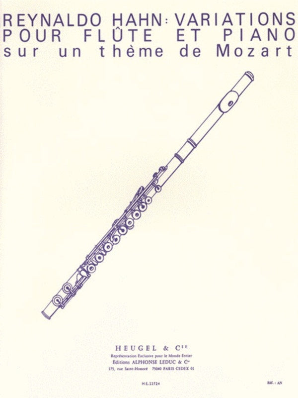 Hahn - Variations sur un Theme de Mozart - Flute/Piano Accompaniment Heugel HE22724