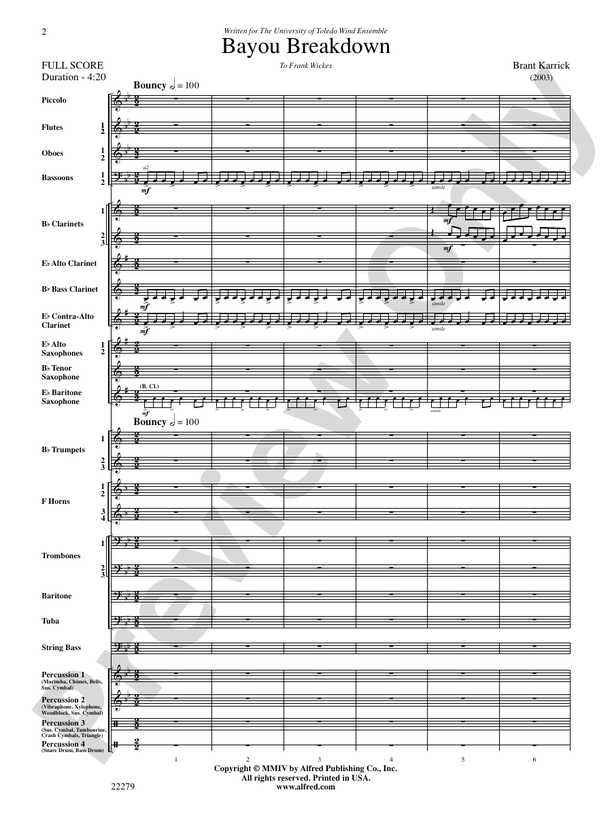 Bayou Breakdown - Concert Band Conductor Score & Parts (Digital Download)