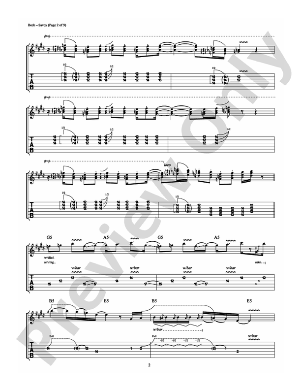 Savoy - Guitar TAB (Digital Download)