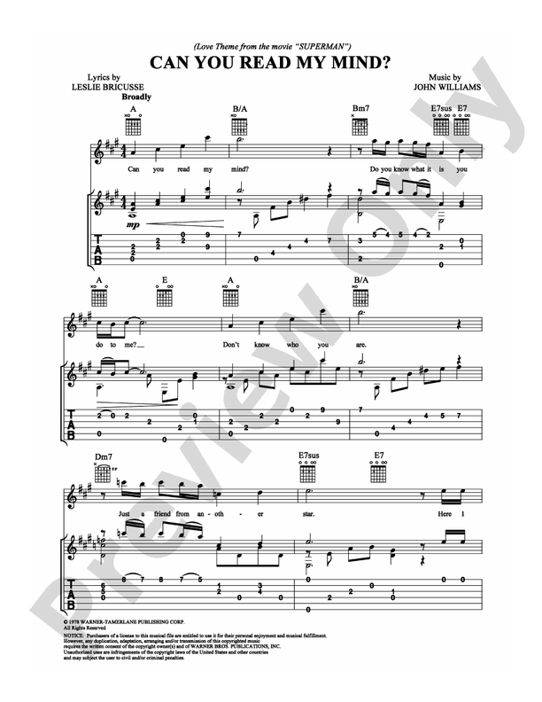 Can You Read My Mind? - Guitar TAB (Digital Download)
