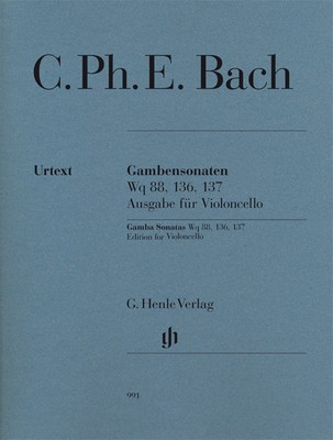 Gamba Sonatas Wq 88, 136, 137 - Edition for Cello - Carl Philipp Emanuel Bach - Cello G. Henle Verlag