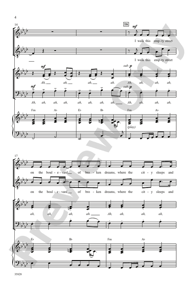 Green Day on Stage: Selections from American Idiot - SAB Choral Octavo (Digital Download)