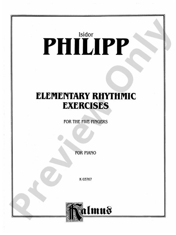 Philipp - Elementary Rhythmic Exercises for the Five Fingers - Piano Solo (Digital Download)