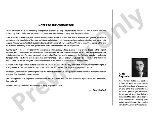 Take the "A" Train (Grade 4) - Jazz Ensemble Conductor Score & Parts (Digital Download)