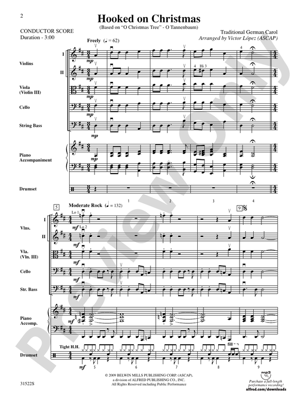 Hooked on Christmas – String Orchestra Conductor Score & Parts (Digital Download)