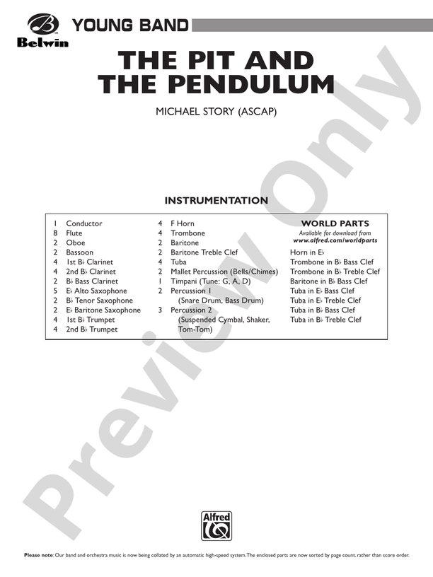 The Pit and the Pendulum - Concert Band Conductor Score & Parts (Digital Download)