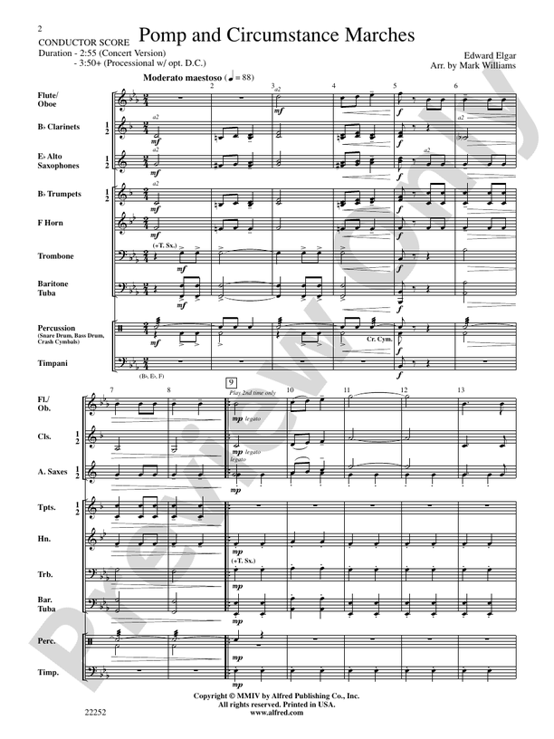 Pomp and Circumstance Marches - Concert Band Conductor Score & Parts (Digital Download)