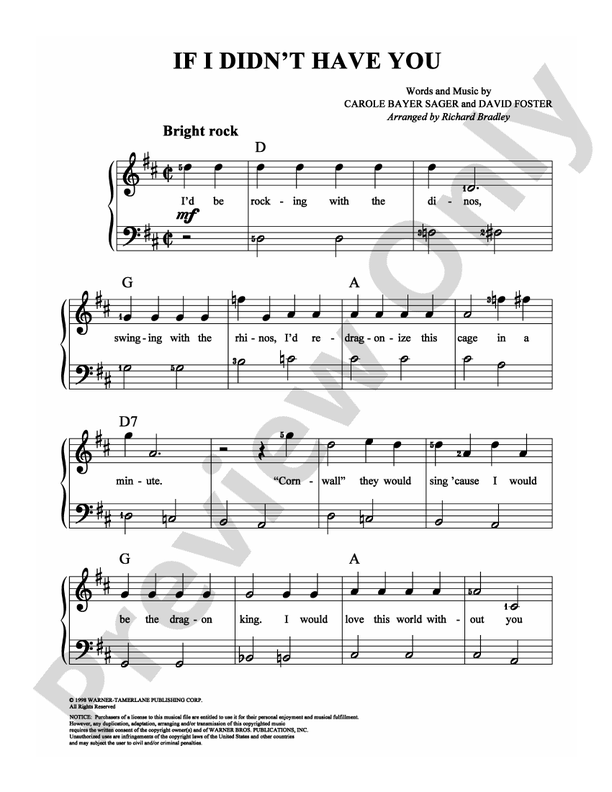 If I Didn't Have You - Arr. Richard Bradley - Easy Piano (Digital Download)