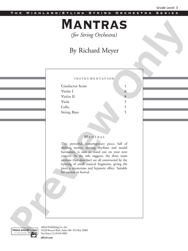 Mantras – String Orchestra Conductor Score & Parts (Digital Download)