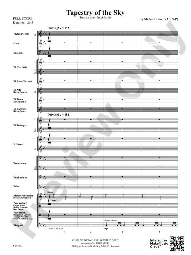 Tapestry of the Sky – Concert Band Conductor Score & Parts (Digital Download)