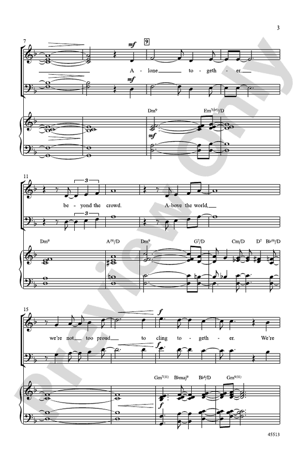 Alone Together - SATB Choral Octavo (Digital Download)