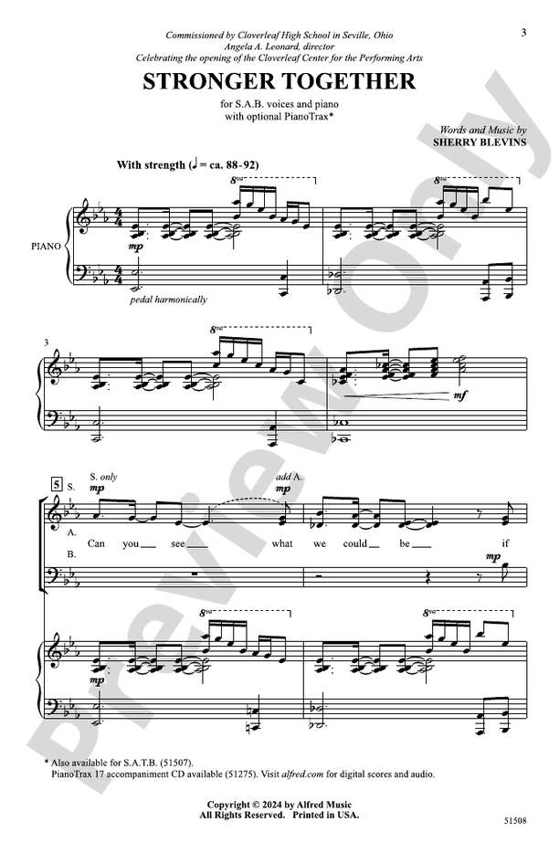 Stronger Together - SAB Choral Octavo (Digital Download)