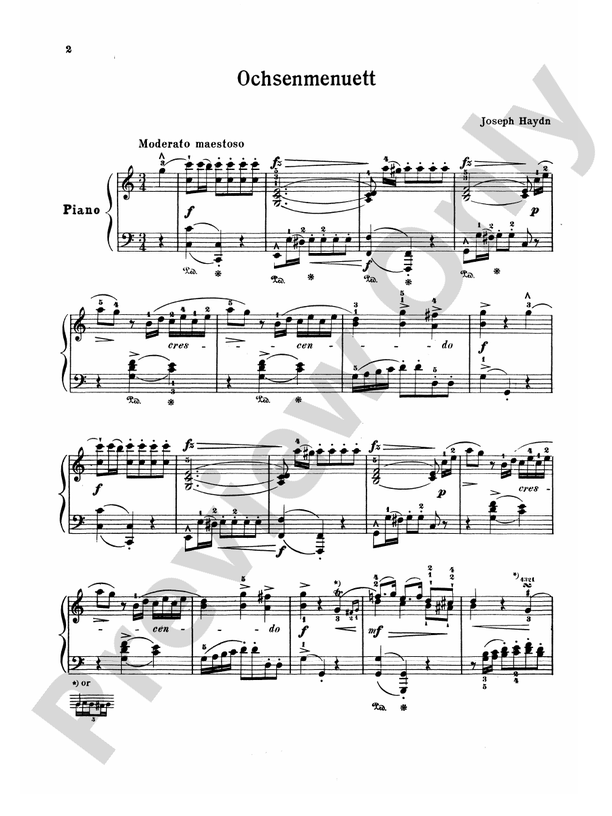 Haydn - Oxen Minuet and Gypsy Rondo - Piano Solo (Digital Download)