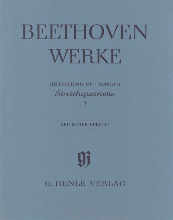 Beethoven - String Quartets Op18/1-6 & Op14/1 - Full Score Henle HN4193
