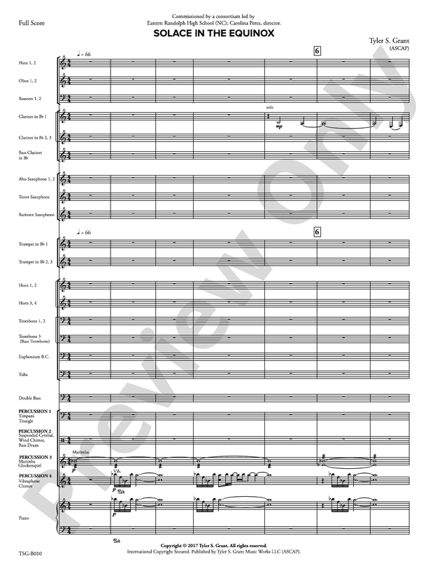 Solace in the Equinox - Concert Band Conductor Score & Parts (Digital Download)