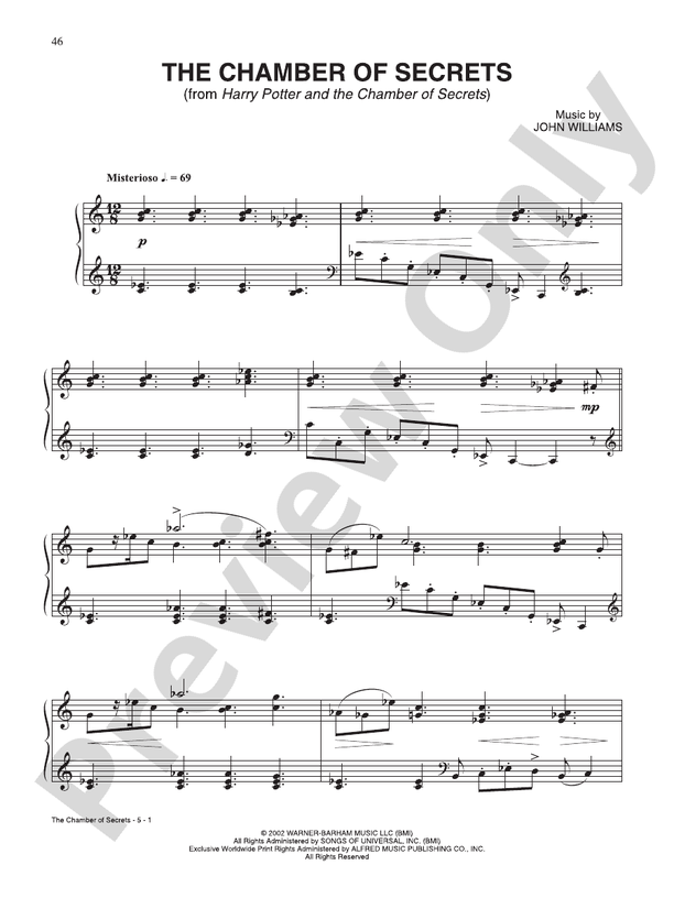 Chamber of Secrets (from "Harry Potter and the Chamber of Secrets") - Piano (Digital Download)