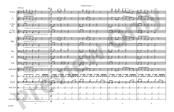 Timber – Marching Band Conductor Score & Parts (Digital Download)