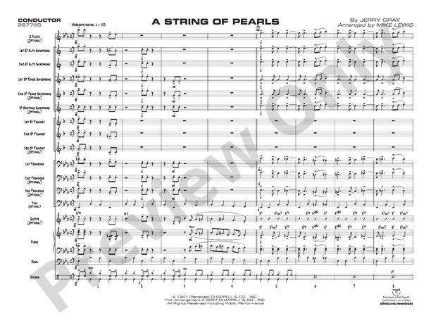 String of Pearls - Jazz Ensemble Conductor Score & Parts (Digital Download)