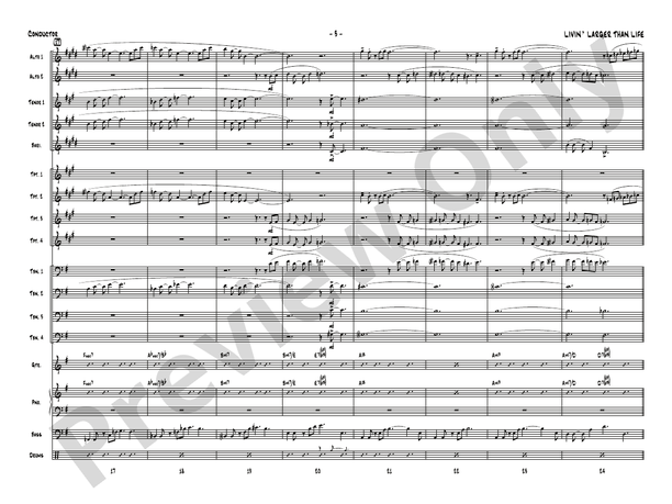 Livin' Larger Than Life - Jazz Ensemble Conductor Score & Parts(Digital Download)