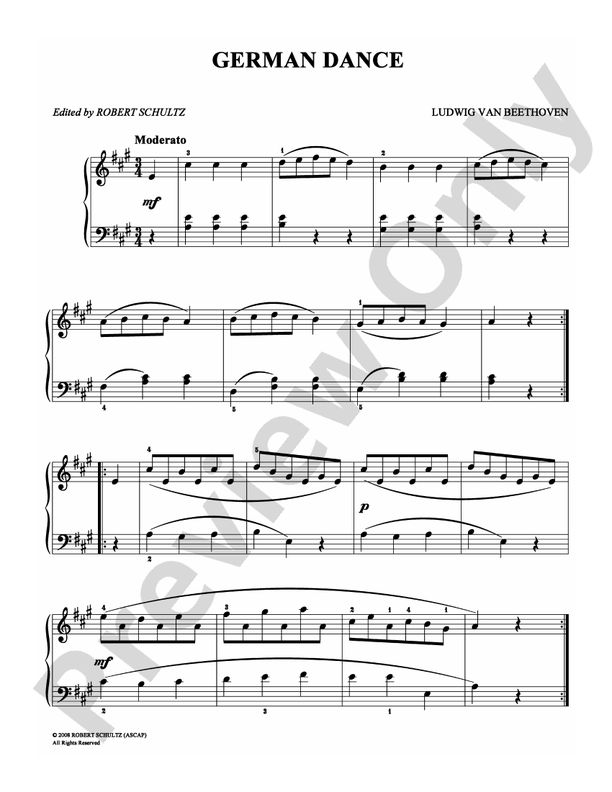 Beethoven - German Dance - Easy Piano (Digital Download)