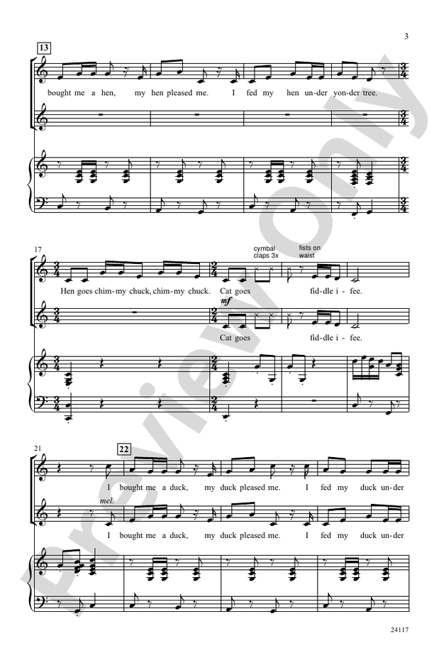 I Bought Me a Cat - 2-Part Choral Octavo (Digital Download)