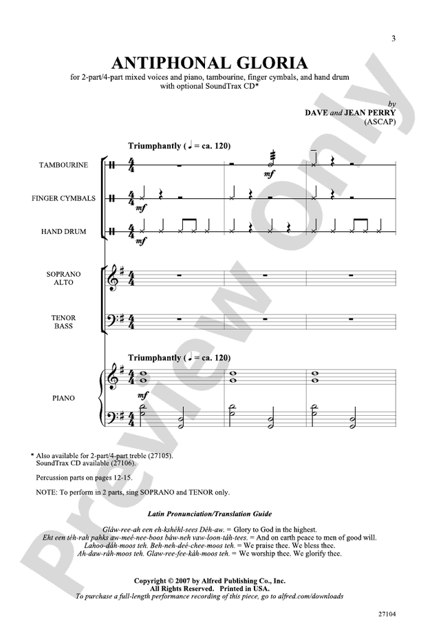 Antiphonal Gloria – 2/4-Part Mixed Choral Octavo (Digital Download)