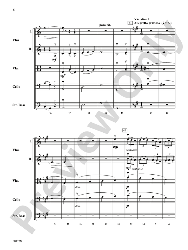 Lonestar Variations – String Orchestra Conductor Score & Parts (Digital Download)