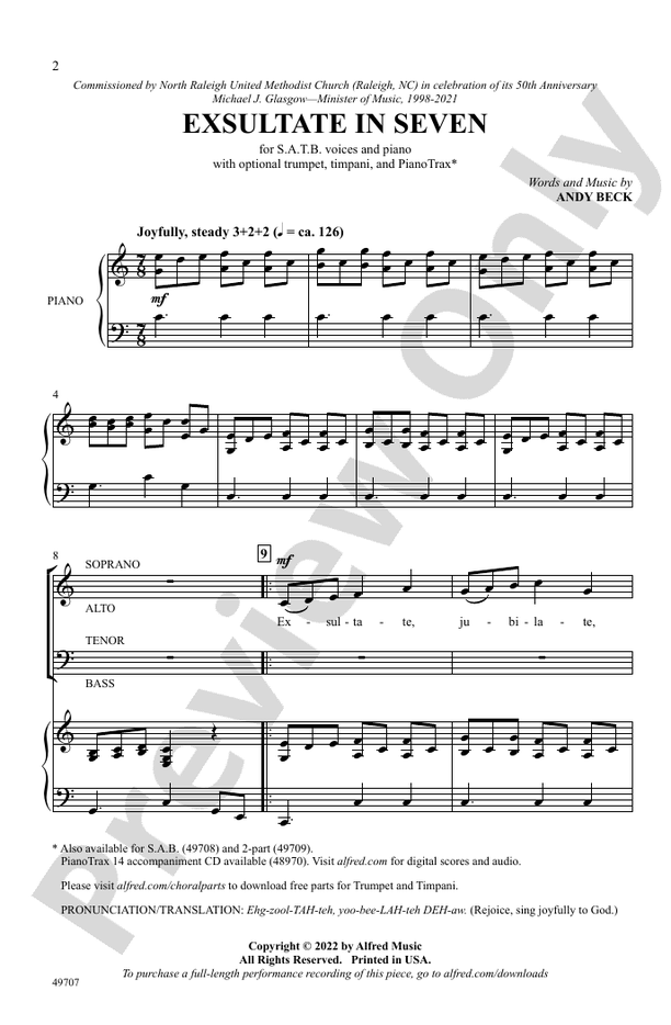 Exsultate in Seven - SATB Choral Octavo (Digital Download)