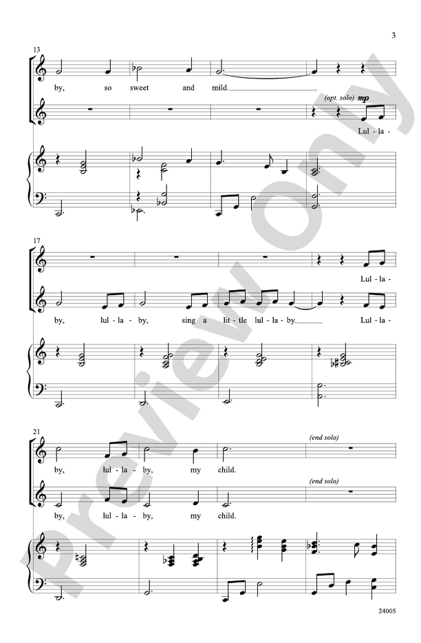 Christmas Lullaby - Andy Beck – 2-Part Choral Octavo (Digital Download)