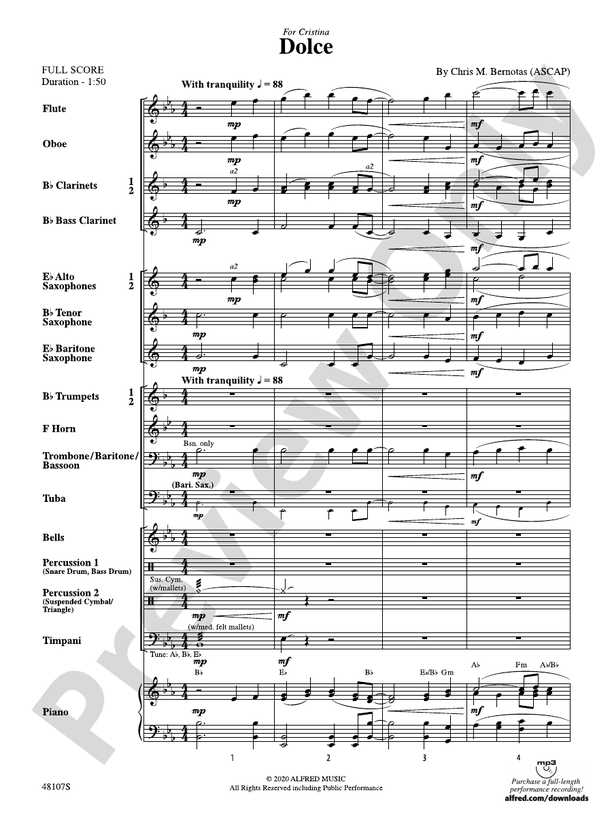 Dolce - Concert Band Conductor Score & Parts (Digital Download)