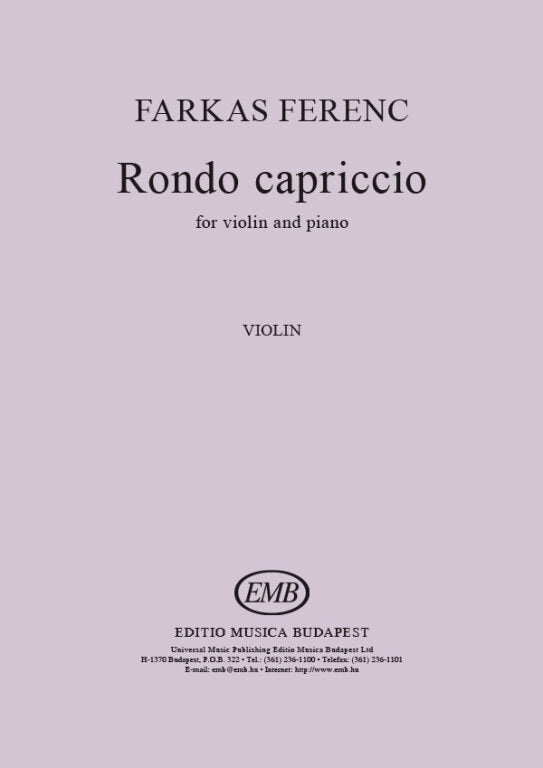 Farkas - Rondo Capriccio - Violin/Piano Accompanmiment EMB Z12417