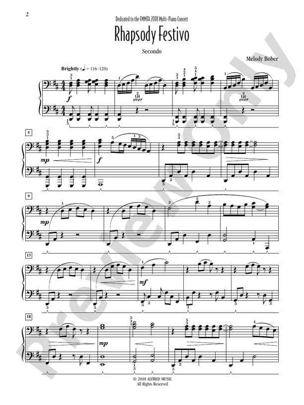 Rhapsody Festivo - Piano (Digital Download)