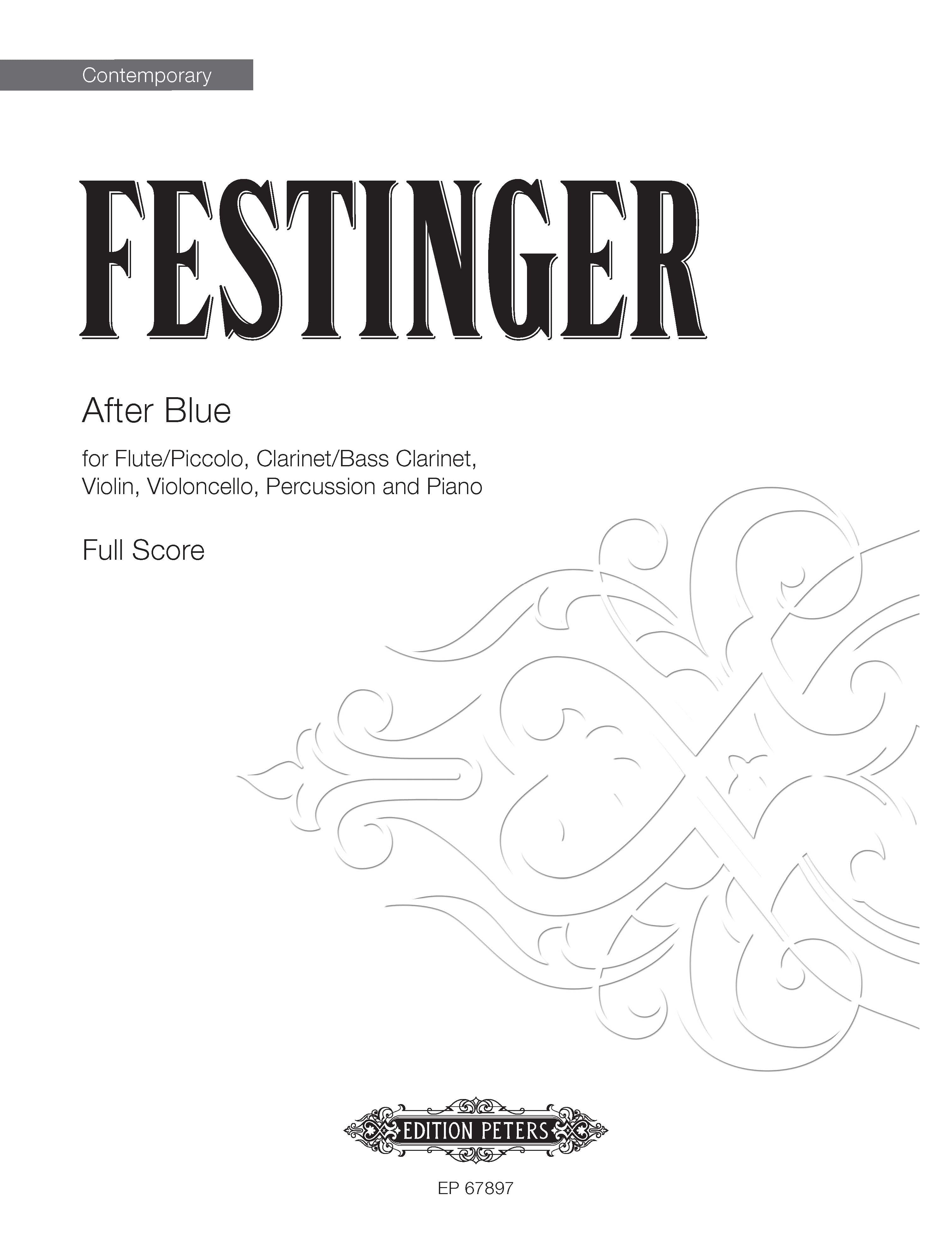 After Blue (EP67897) - Clarinet/Flute/Piano/Violin/Cello/Percussion/Bass Clarinet/Piccolo Full Score (Digital Download)