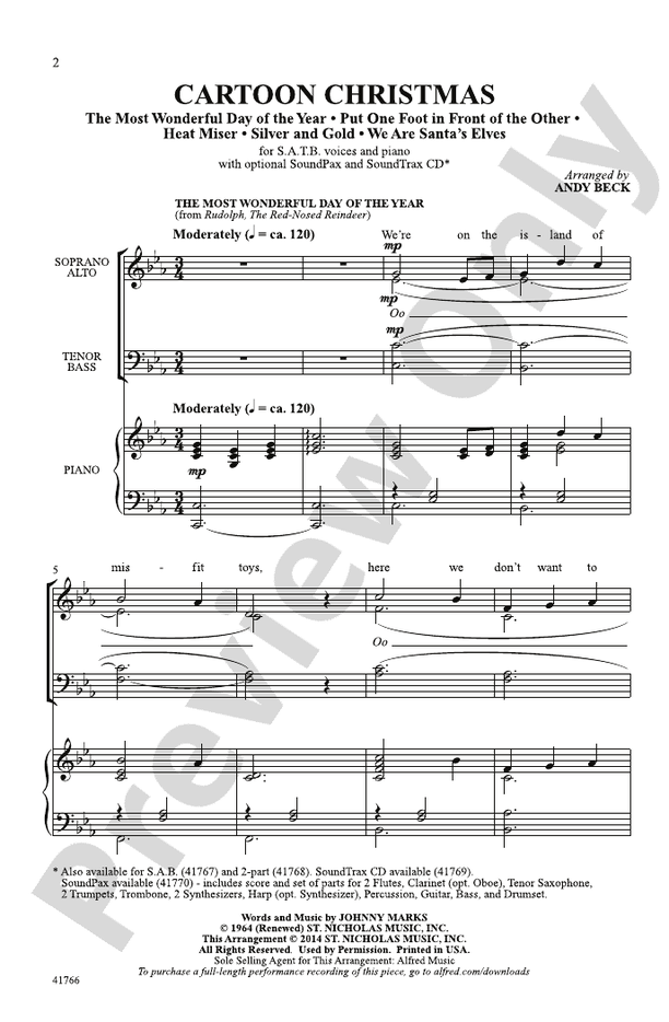 Cartoon Christmas – SATB Choral Octavo (Digital Download)