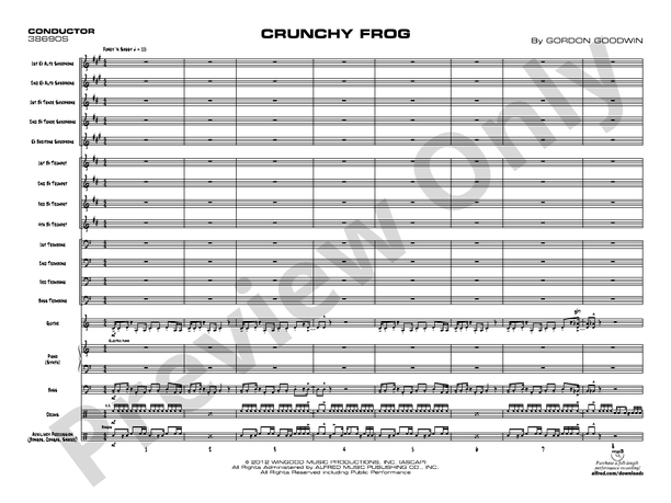 Crunchy Frog – Jazz Ensemble Conductor Score & Parts (Digital Download)